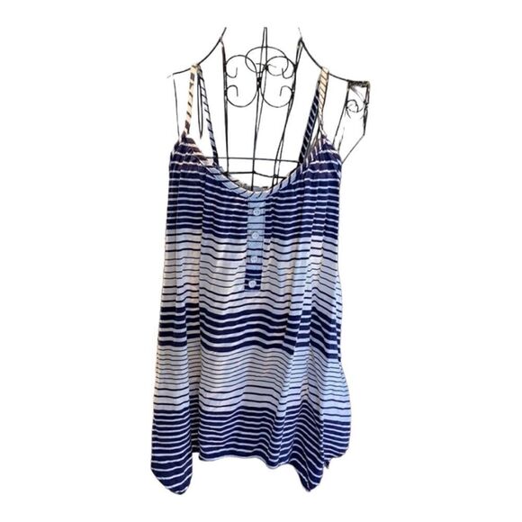 Charlotte Russe Navy and white striped flowy tank size M - Picture 1 of 5
